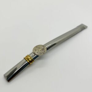 Bombilla Chata con Dije Acero Inoxidable